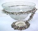 Potpourri Bowl 4.5" Dia. With Crackled Glass (Holly berry)