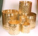 Bamboo Design Brass PlanterSet of 6
