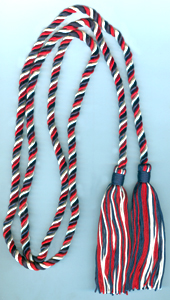 Single Honor Cord in 3 Colors - NAVY BLUE, WHITE and DARK RED