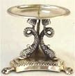 Elegant Floral Silver Finish Pillar Candleholder