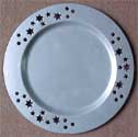 Iron Charger Plate with Silver Powder Coated Finish