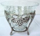 Potpourri Bowl 5.5" Dia. With Crackled Glass (Grape Design)