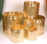 Bamboo Design Brass Planter Set of 6