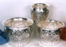 Antique Silver Planter Set/3