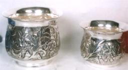 Antique Silver Planter Set/2