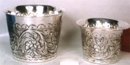 Antique Silver Planter Set/2