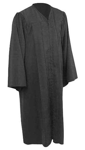 Graduation Gown Bachelors Gown - Black Color in Matte Finish