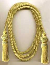 Metallic Gold Charitie 8' Cord with 9" Turk Knot Tassels