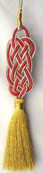 Metallic Red-Gold Braided Tassel 6"H