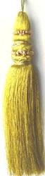 Metallic Beaded Gold Tassel 8"H