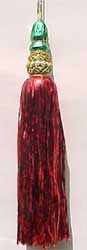 9" Red & Green Tinsel Tassel