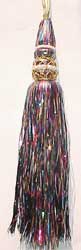 8" Multi Color Tinsel Tassel