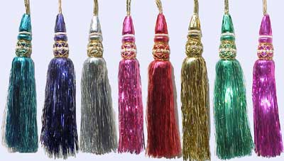 8" Beaded Tinsel Tassel