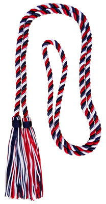 Single Honor Cord in 3 Colors - NAVY BLUE, WHITE and DARK RED