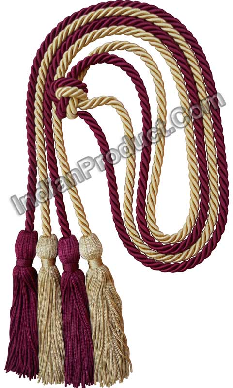 Old Gold/White Honor Cords Honor Cord Source – Honor Cord Source